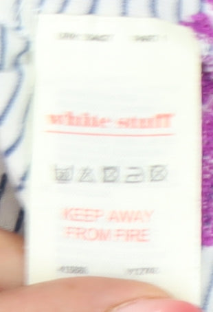 White Stuff Women's Multicoloured Cotton Blouse UK 10 Round Neck Cap Sleeve