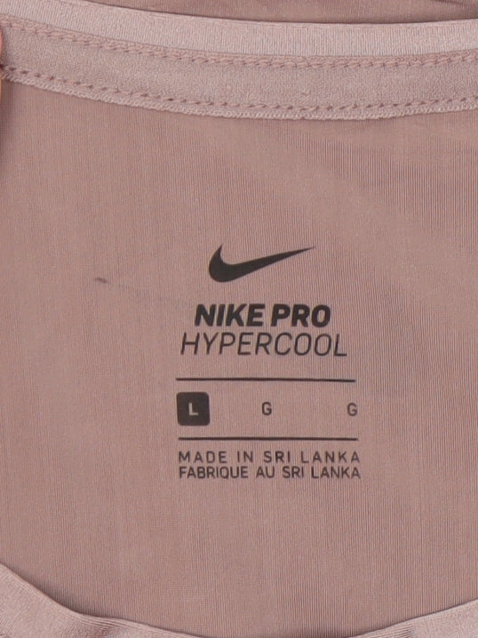 Nike Women’s Brown Colourblock Pro Hypercool Long Sleeve Slim Top L