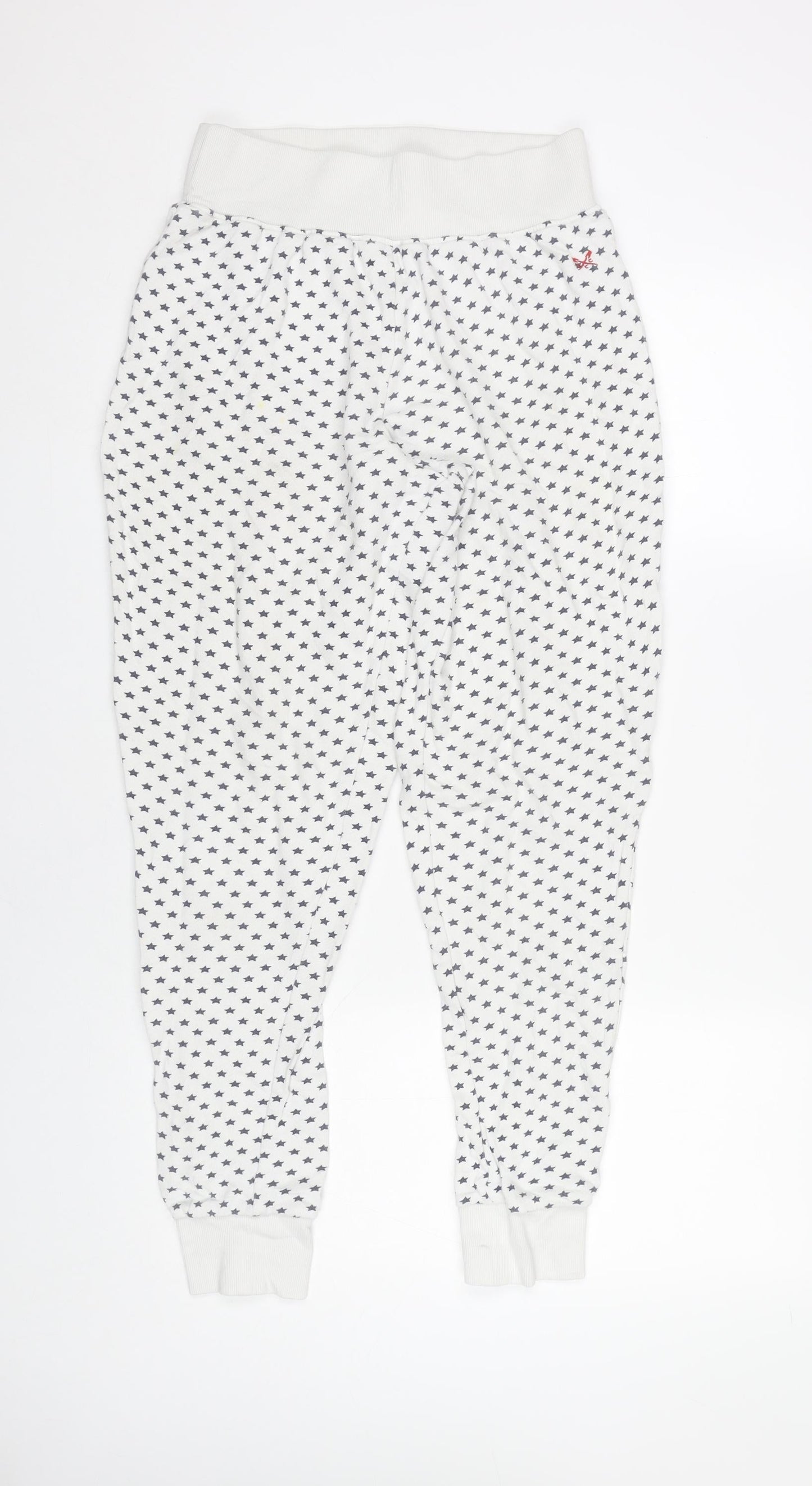 Crew Clothing Company Women’s White Star Print Jogger Trousers Size S