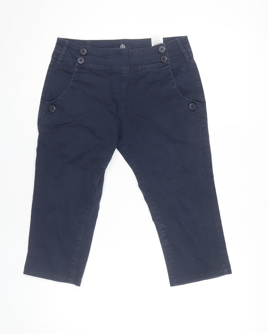 Henri Lloyd Women’s Blue Cotton Capri Trousers Size 8 Slim Fit