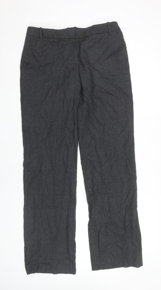 Tommy Hilfiger Women Grey Wool Blend Dress Pants Size 10 Straight Leg