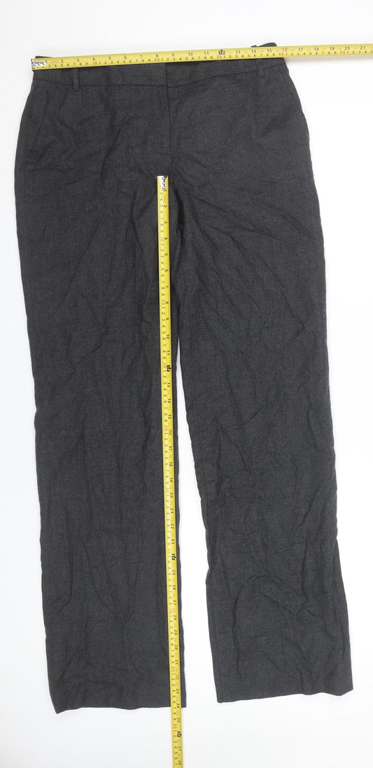 Tommy Hilfiger Women Grey Wool Blend Dress Pants Size 10 Straight Leg