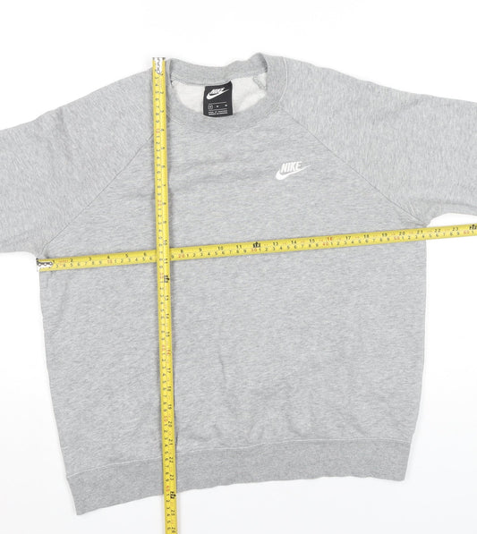 Nike Men’s Grey Pullover Sweatshirt Medium Crew Neck Jersey Logo