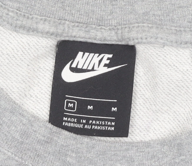 Nike Men’s Grey Pullover Sweatshirt Medium Crew Neck Jersey Logo