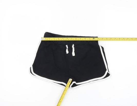 Marks and Spencer Girls Black Sweat Shorts 13-14Y Elastic Waist Activewear