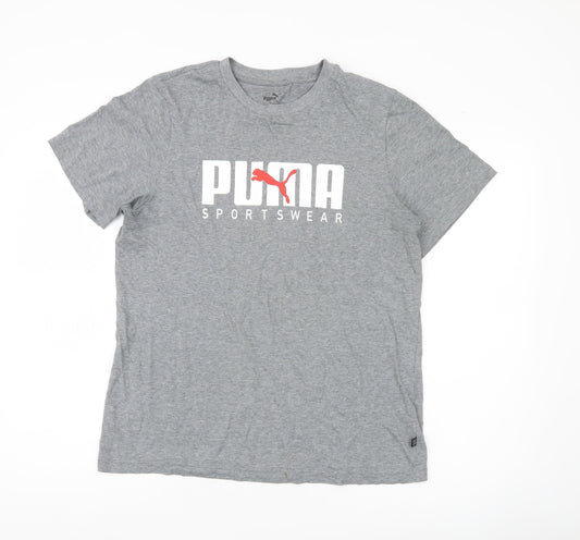 Puma Men's Grey Small Sportswear Logo Short Sleeve T-Shirt