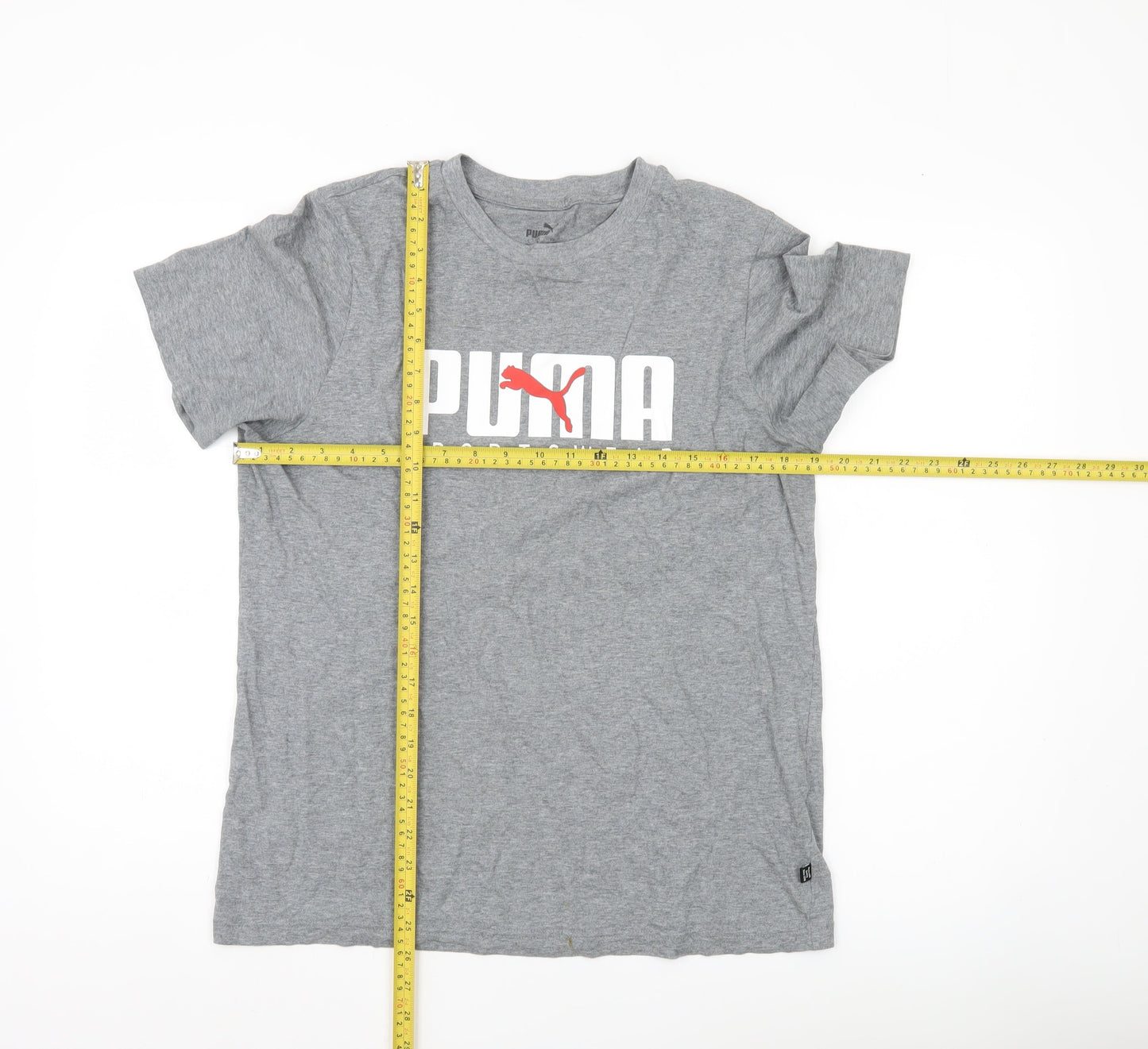 Puma Men's Grey Small Sportswear Logo Short Sleeve T-Shirt