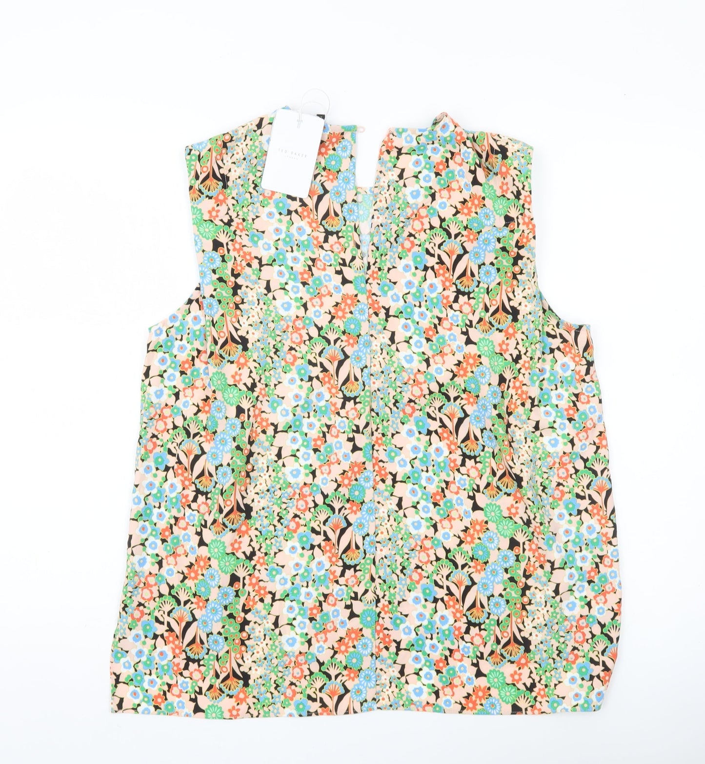 Ted Baker Womens Multicoloured Floral Sleeveless Blouse Size 10