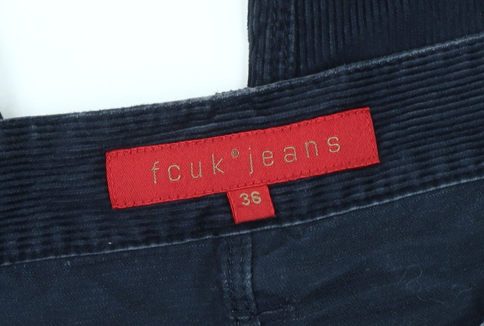 French Connection Men’s Blue Corduroy Trousers Size 36 Straight Leg
