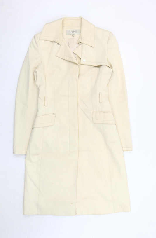 Karen Millen Women’s Ivory Trench Coat UK 8 Long Sleeve Classic