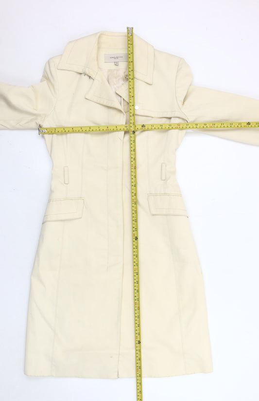 Karen Millen Women’s Ivory Trench Coat UK 8 Long Sleeve Classic