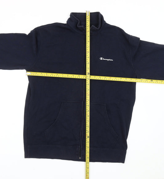 Champion Men’s Blue XL Full Zip Fleece Jacket with Logo