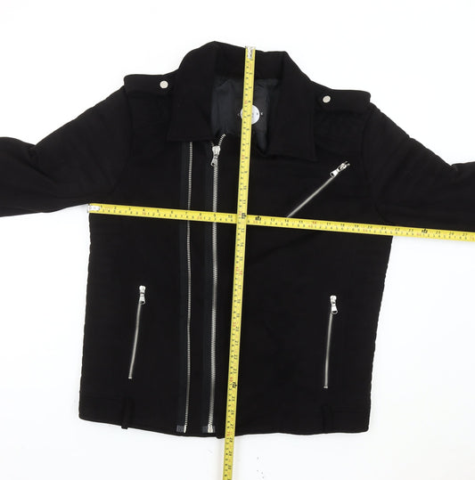 The Couture Club Womens Black Biker Jacket Size L Regular Fit