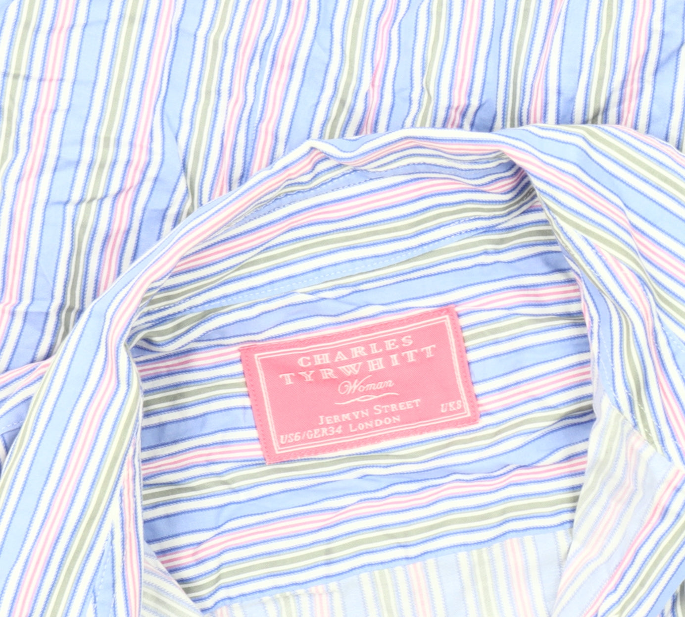Charles Tyrwhitt Women’s Multicoloured Striped Button-Up Shirt Size 8