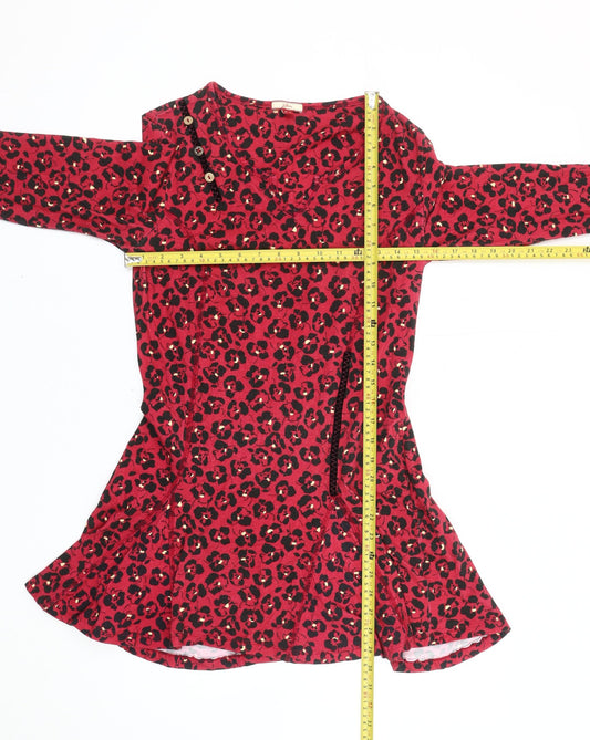 Joe Browns Womens Red Leopard Print Fit & Flare Dress Size 12