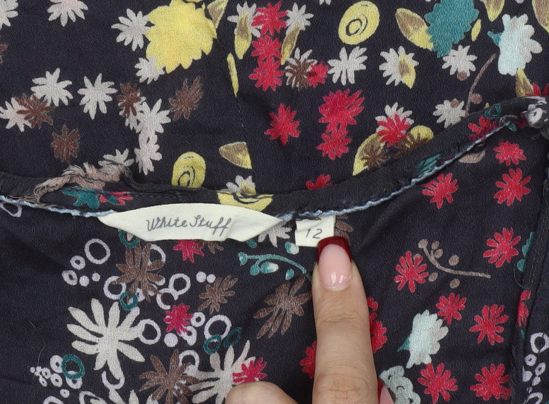 White Stuff Women’s Multicoloured Floral A-Line Dress Size 12