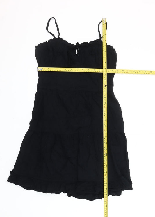 Hollister Womens Black Short Mini Strappy Summer Dress Size M