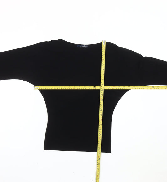 French Connection Women's Black Slim Fit Long Sleeve Blouse S