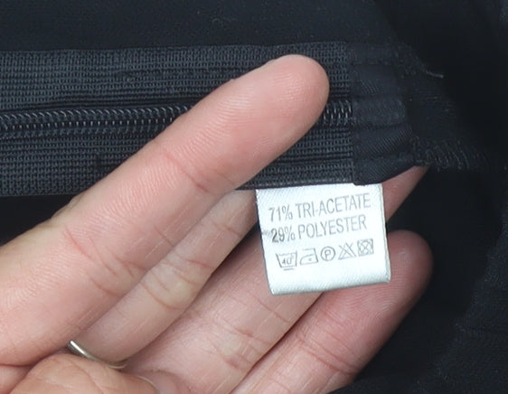 Hobbs Womens Black Size 14 Straight Leg Trousers Elastic Waist