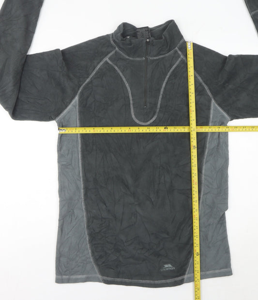 Trespass Mens Grey Fleece Pullover Sweatshirt L 1/4 Zip Outdoor