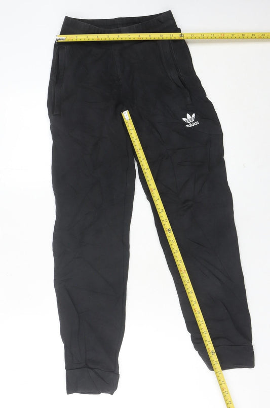 Adidas Womens XS Black Jogger Trousers Cotton Stretch