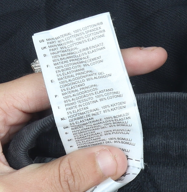 Adidas Womens XS Black Jogger Trousers Cotton Stretch