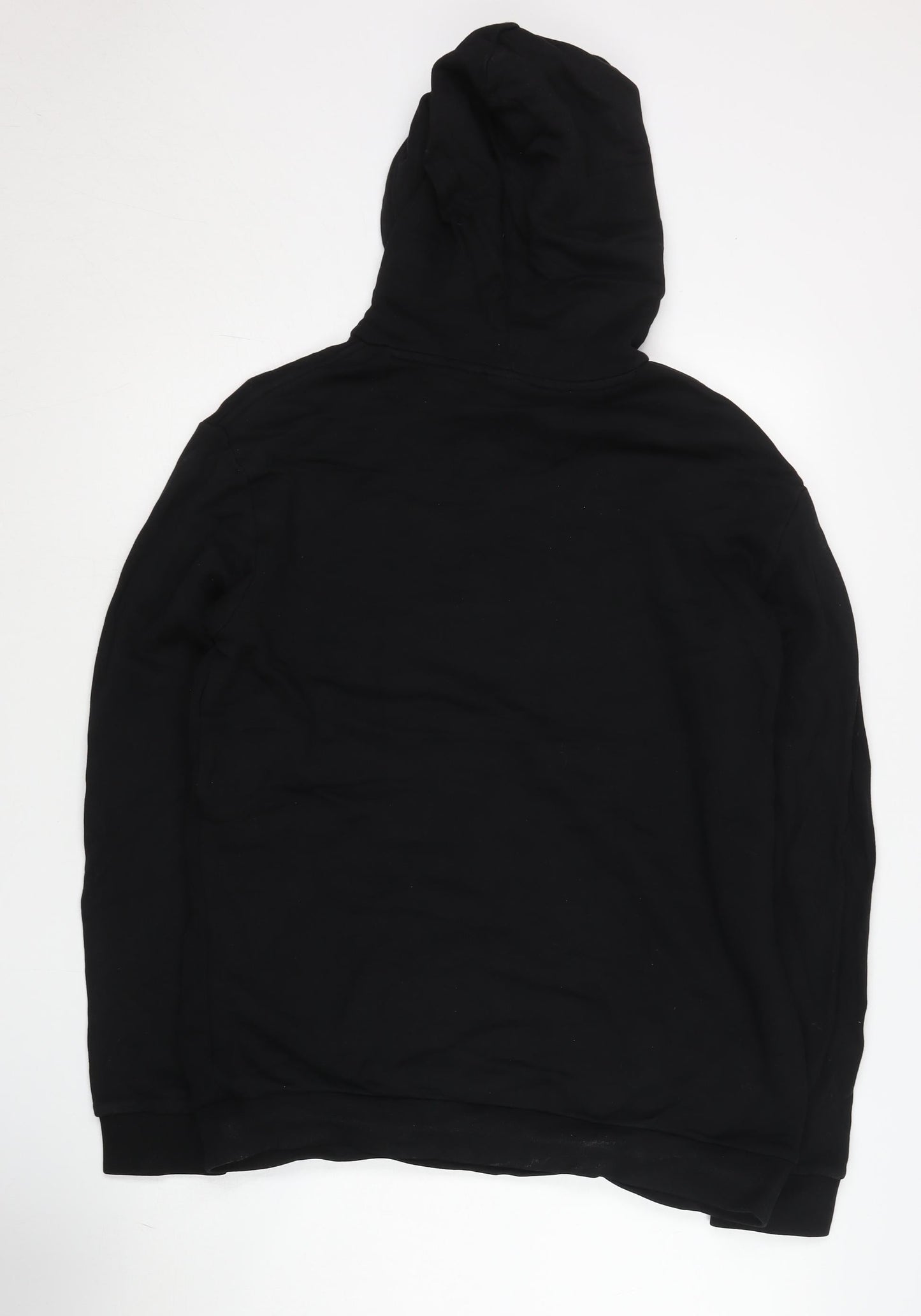 Adidas Men’s Black Hoodie Pullover L Graphic Logo Cotton Sportswear