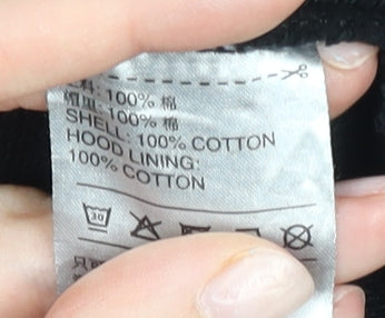 Adidas Men’s Black Hoodie Pullover L Graphic Logo Cotton Sportswear