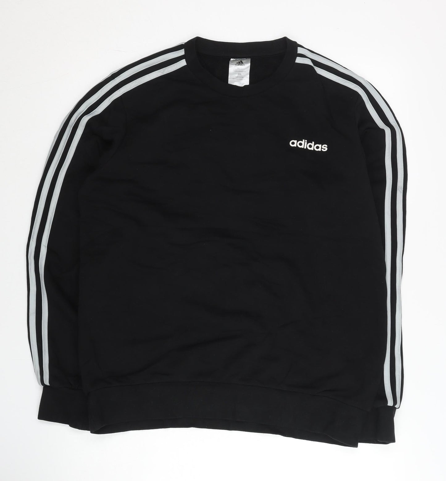 Adidas Mens Black L Sweatshirt Pullover Long Sleeve Crew Neck