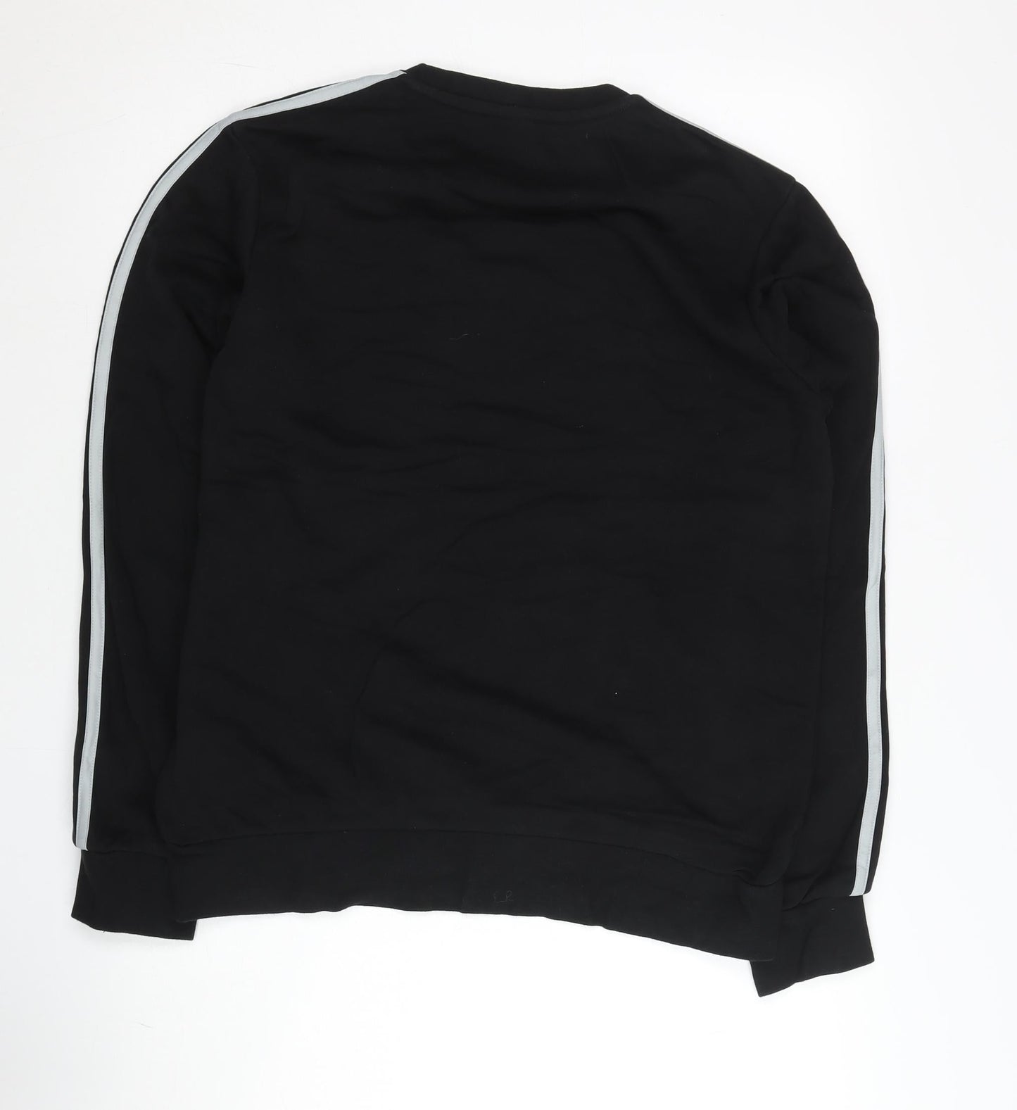 Adidas Mens Black L Sweatshirt Pullover Long Sleeve Crew Neck