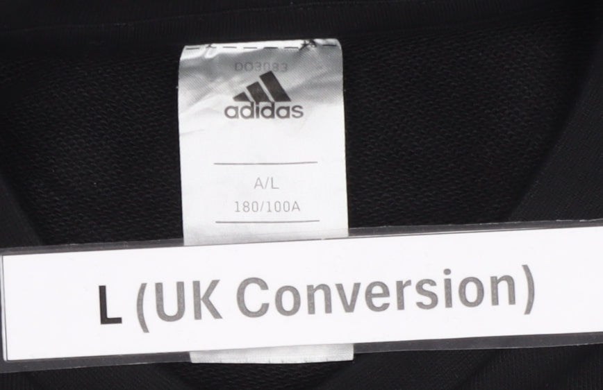 Adidas Mens Black L Sweatshirt Pullover Long Sleeve Crew Neck