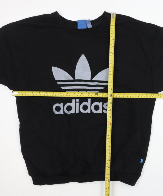 Adidas Mens Black XS Sweatshirt Crew Neck Logo Pullover