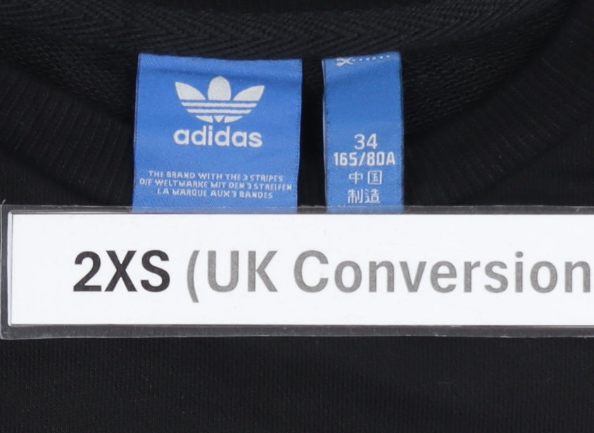 Adidas Mens Black XS Sweatshirt Crew Neck Logo Pullover