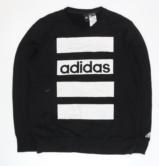 Adidas Men’s Black L Pullover Logo Sweatshirt Crew Neck