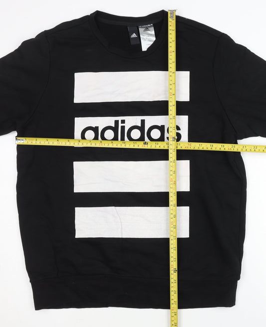 Adidas Men’s Black L Pullover Logo Sweatshirt Crew Neck