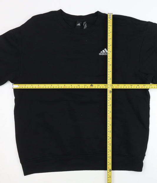 Adidas Mens Black S Pullover Sweatshirt Crew Neck Long Sleeve