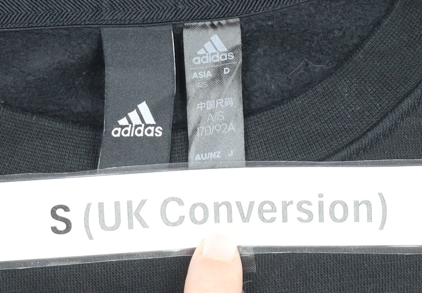 Adidas Mens Black S Pullover Sweatshirt Crew Neck Long Sleeve