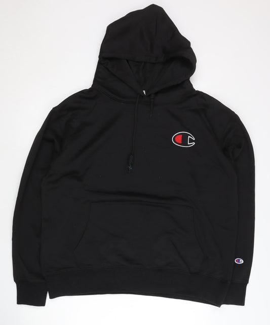 Champion Men’s Black Pullover Hoodie XL Cotton Embroidered Logo