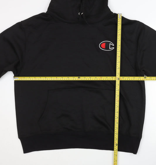 Champion Men’s Black Pullover Hoodie XL Cotton Embroidered Logo