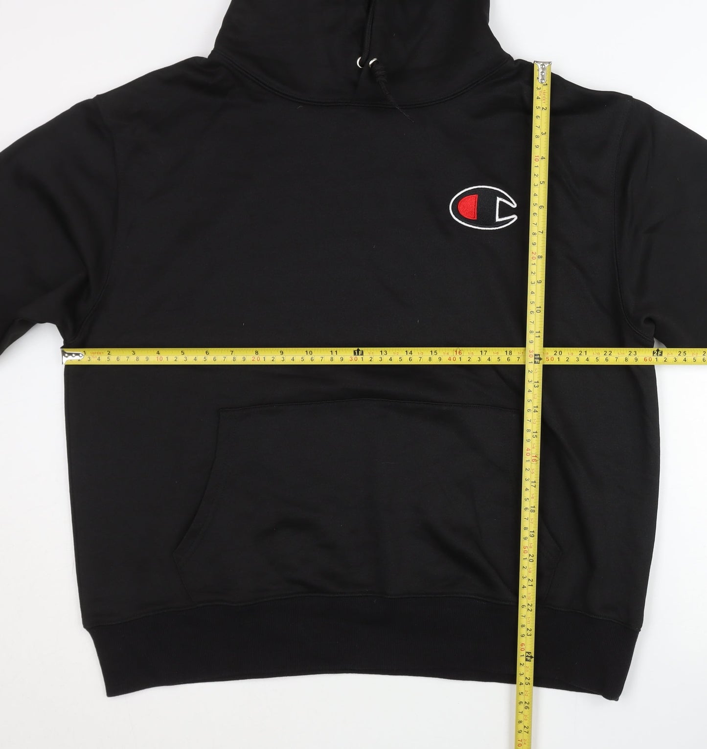 Champion Men’s Black Pullover Hoodie XL Cotton Embroidered Logo