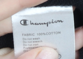 Champion Men’s Black Pullover Hoodie XL Cotton Embroidered Logo