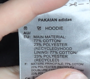 adidas Mens Black XS Pullover Hoodie Sports Logo Cotton Blend