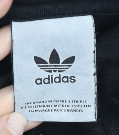 Adidas Mens Black Pullover Hoodie Size M Hooded Sweatshirt Logo