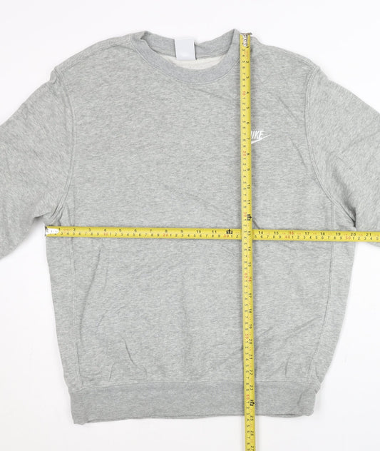 Nike Mens Grey Crew Neck Pullover Sweatshirt M Regular Fit