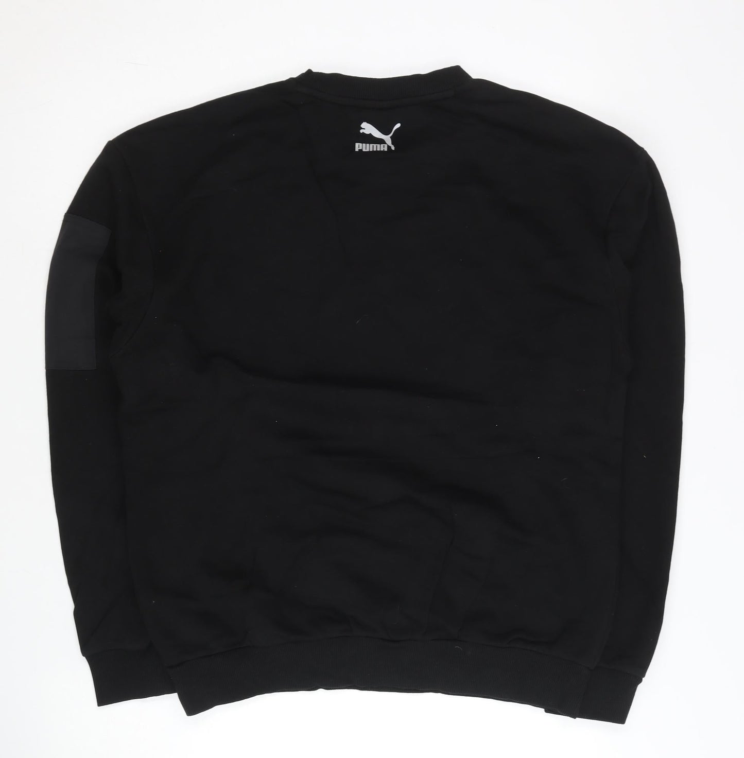 Puma Men's Black Small Pullover Sweatshirt Logo Crew Neck
