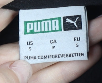 Puma Men's Black Small Pullover Sweatshirt Logo Crew Neck