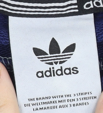 Adidas Mens Blue Black Pullover Sweatshirt Size M Crew Neck Sports
