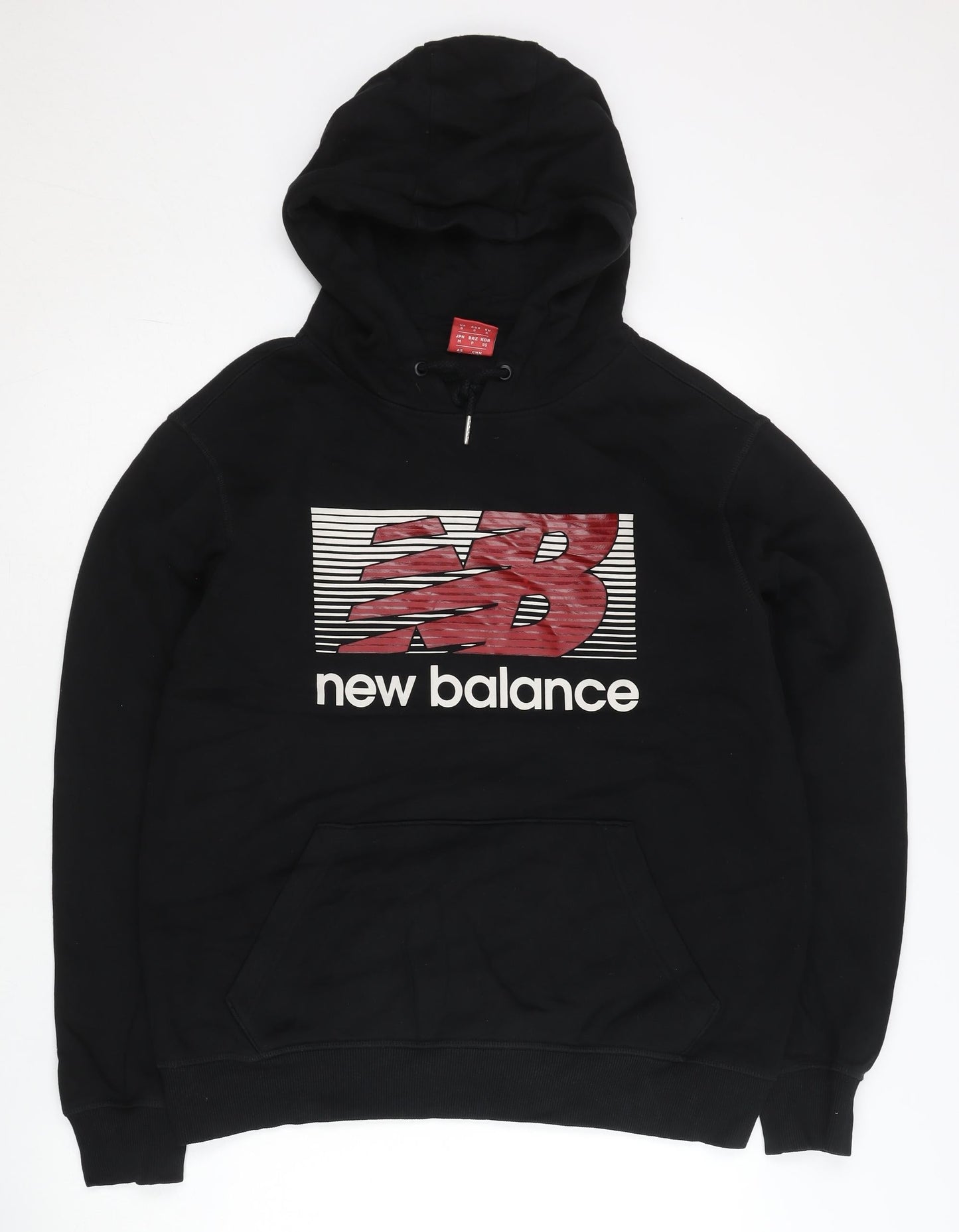 New Balance Men’s Black Hoodie S Pullover Sports Logo Sweatshirt