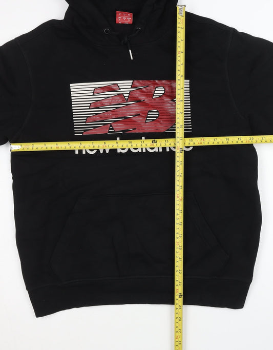 New Balance Men’s Black Hoodie S Pullover Sports Logo Sweatshirt
