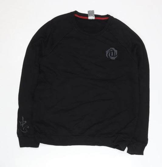 Adidas Men’s Black L Pullover Sweatshirt Crew Neck Sports Logo